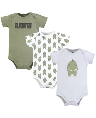 Hudson Baby Boys Cotton Bodysuits, Modern Dino, Preemie