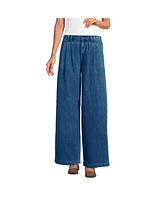 Lands' End Women's Lightweight Denim Mid Rise Pleated Slouchy Jeans