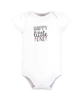 Hudson Baby Girls Cotton Bodysuits, Honey Bunny Flower, Preemie