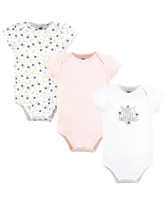 Hudson Baby Girls Cotton Bodysuits, Daddys Sweetheart, Preemie