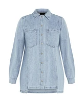 City Chic Plus Liv Denim Shirt