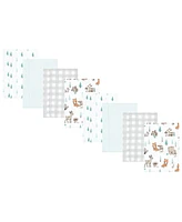 Hudson Baby Boys Cotton Poly Flannel Burp Cloths 8-Pack, Neutral Woodland Pals, One Size