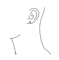 Bling Jewelry Boho Western Style Small Rectangle Oval Blue Lapis Turquoise Stud Earrings Oxidized .925 Sterling Silver