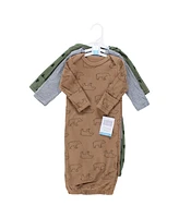 Hudson Baby Baby Boys Hudson Thermal Gown 3pk, Bear Tree