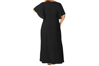Kiyonna Plus Carmella Flutter Sleeve Gown
