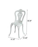 Outdoor Bistro Chairs Set of 2, Cast Aluminum Patio Dining Chairs, Bronze