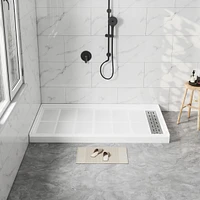 Casainc 60"W X 36"D Solid Surface Single Threshold Shower Base Anti-Slip Shower Pan