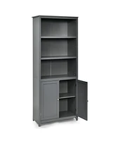 Bookcase Shelving Storage Wooden Cabinet Unit Standing Display Bookcase with Doors