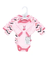 Luvable Friends Baby Girls Preemie Long Sleeve Bodysuits 3pk, Foxy, Preemie