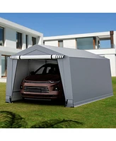 10 x 20 Feet Outdoor Heavy-Duty Carport with 2 Doors-10 x 20 ft