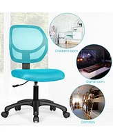 Low-back Computer Task Chair with Adjustable Height and Swivel Casters