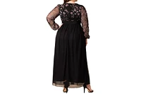 Kiyonna Plus Eternal Embroidered Bodice Evening Gown