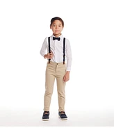 Andy & Evan Toddler Boys Toddler/Child White Buttondown Bowtie and Suspenders Set