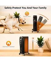 Zafro 1500W Oil-Filled Radiator Heater, Portable Electric Space Heater with Adjustable Thermostat, 3 Heat Levels, Tip-Over & Overheat Protection, Quie