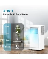 Cowsar 8000 Btu Portable Ac, 4 Modes, Cools 350sq.ft, Remote, Led Display, 24H Timer, 360° Wheels