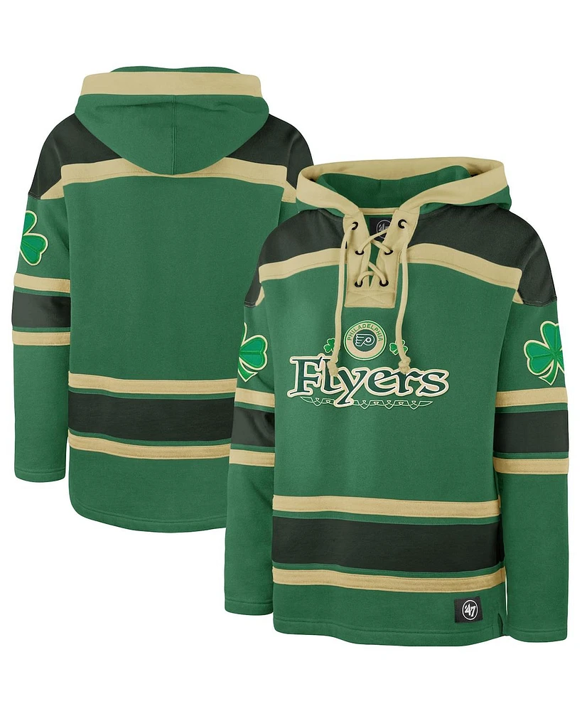 '47 Brand Men's Kelly Green Philadelphia Flyers St. Patrick's Day McLucky Superior Lacer Pullover Hoodie