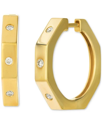 Le Vian Nude Diamond Octagon Shape Small Hoop Earrings (1/5 ct. t.w.) in 14k Gold, 0.9"