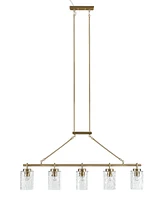 Ink+Ivy 77.5" Curiana 5-light Linear Iron Chandelier