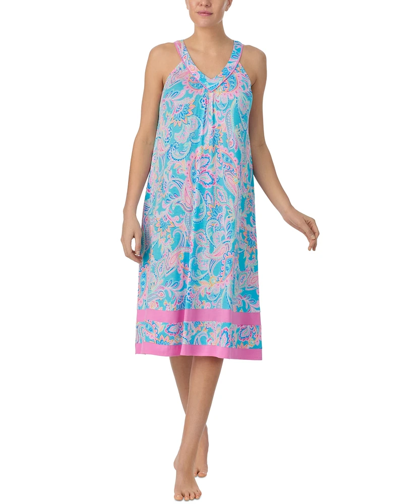 Ellen Tracy Women's Sleeveless Paisley Nightgown