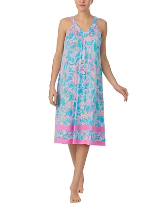 Ellen Tracy Women's Sleeveless Paisley Nightgown