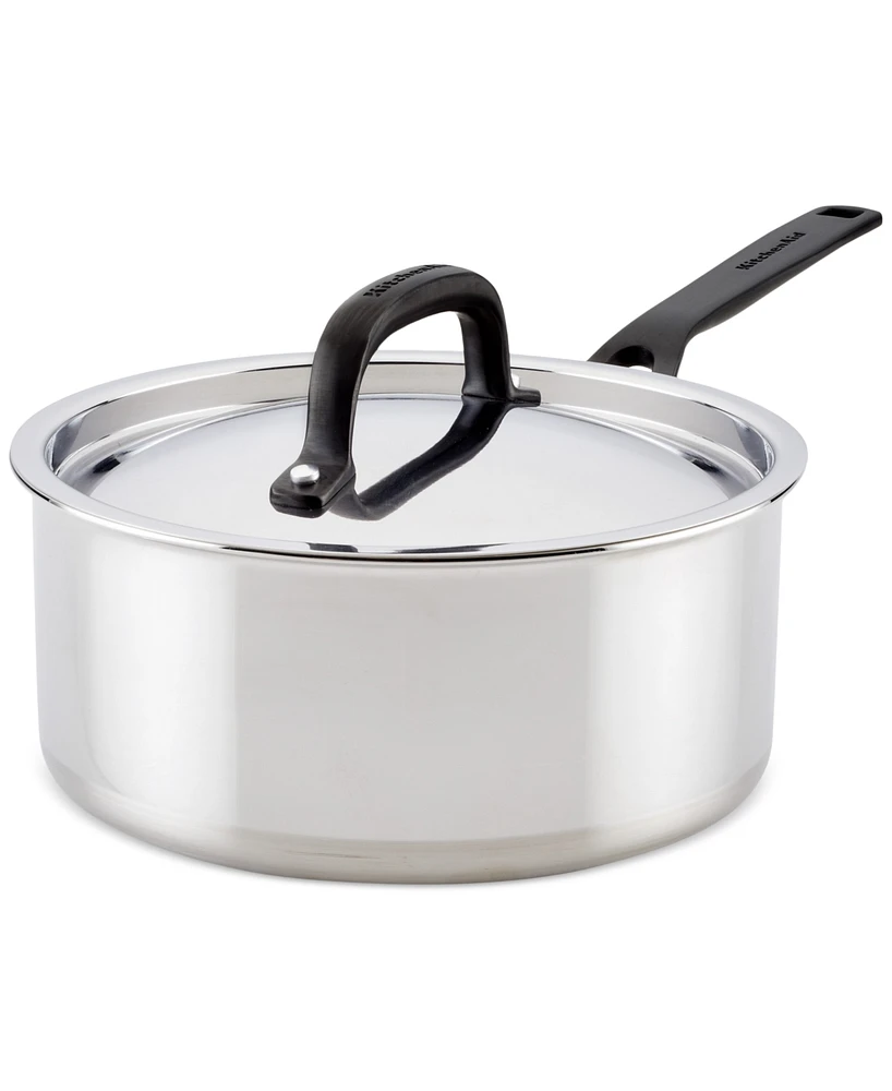 KitchenAid Stainless Steel 5-Ply Clad 3 Qt. Covered Saucepan