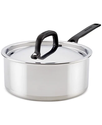 KitchenAid Stainless Steel 5-Ply Clad 3 Qt. Covered Saucepan