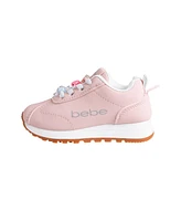 Bebe Toddler Girls Lace Charms Metallic Logo Shoe