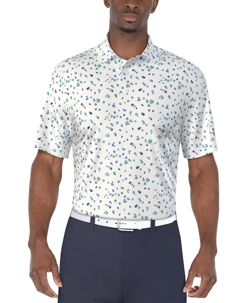 Pga Tour Men's Umbrella Graphic Polo Shirt