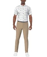 Pga Tour Men's Short Sleeve Nautical Print Golf Polo Shirt