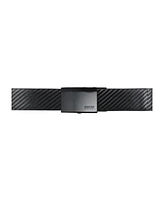 Kenneth Cole Reaction Men's Exact System Track Lock Matte Black Plaque Buckle Belt