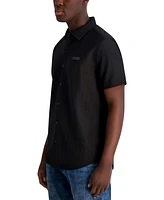 Karl Lagerfeld Paris Men's Regular-Fit Solid Textured Button-Down Shirt