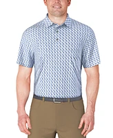 Pga Tour Men's Short Sleeve Pineapple Print Conversational Golf Polo Shirt