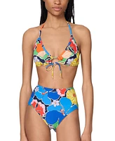 kate spade new york Women's Printed Tie-Front Bikini Top
