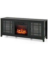 58 Inch Fireplace Tv Stand with Adjustable Shelves for TVs up to 65 Inch
