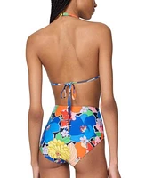 Kate Spade New York Womens Printed Tie Front Bikini Top High Waist Bottoms