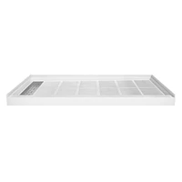 Casainc 60"W X 32"D Solid Surface Single Threshold Shower Base Anti-Slip Shower Pan
