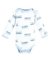 Luvable Friends Baby Boys Preemie Long Sleeve Bodysuits 3pk, Train, Preemie