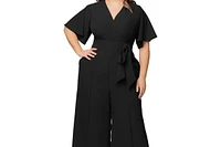 Kiyonna Plus Evelyn Cropped Wide Leg Jumpsuit