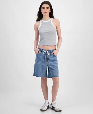 Tinseltown Juniors' Tie-Waist Jort Jean Shorts