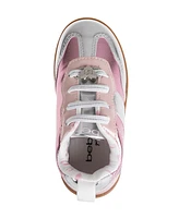 Bebe Toddler Girls Heart Lace Plate and Printed Lining Sneakers
