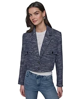 Karl Lagerfeld Paris Women's Tweed Cropped Jacket