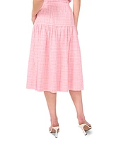 CeCe Women's Gingham Belted Midi Skirt