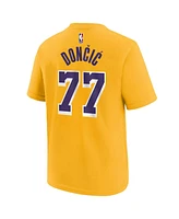 Nike Big Boys and Girls Luka Doncic Gold Los Angeles Lakers Player Name Number T-Shirt
