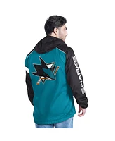 G-iii Sports by Carl Banks Men's Teal/Black San Jose Sharks Lateral Half-Zip Hoodie Jacket