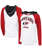 G-iii 4Her by Carl Banks Women's White Carolina Hurricanes Vip Raglan Long Sleeve Hoodie T-Shirt