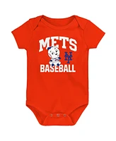 Outerstuff Newborn New York Mets Batter Up Bodysuit 3-Pack
