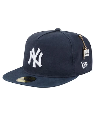 New Era Men's Navy New York Yankees Championship Side Flag A-Frame 59FIFTY Fitted Hat