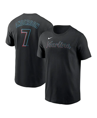 Nike Men's Tim Anderson Black Miami Marlins Fuse Name Number T-Shirt