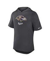 Nike Men's Anthracite Baltimore Ravens Tri-Blend Performance Hoodie T-Shirt