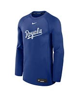 Nike Men's Royal Kansas City Royals Authentic Collection Game Time Raglan Performance Long Sleeve T-Shirt